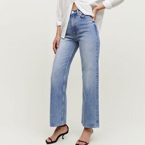 Reformation Wilder High Rise Wide Leg Cropped Jeans